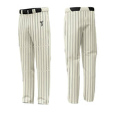 Custom Cream Black Pinestripe Stretch Practice Loose-fit Baseball Pants